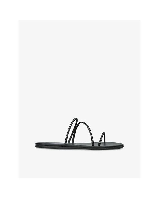 Ancient Greek Sandals Black Lynx Flat Leather Sandals