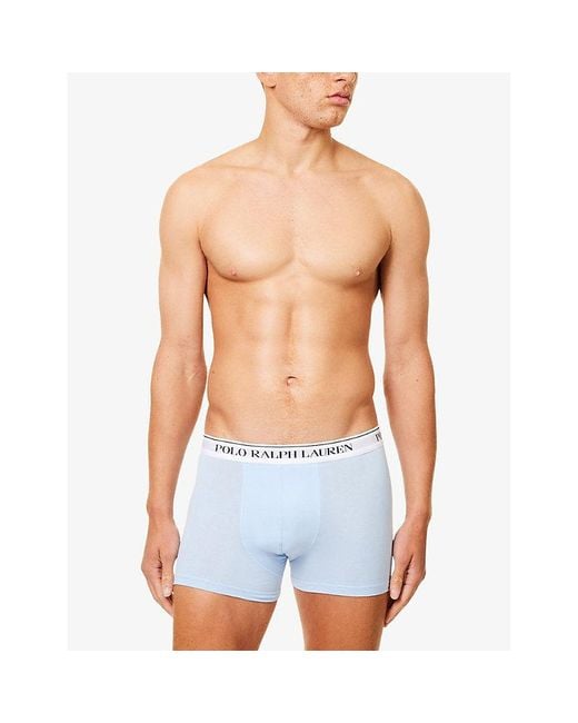 Polo Ralph Lauren Multicolor Mid-Rise Branded-Waistband Pack Of Three Stretch-Cotton Trunks for men