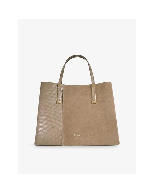 Dune Natural Dorry Large Faux-Leather Tote Bag