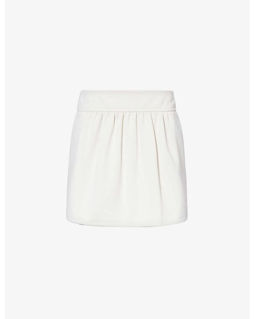 Max Mara White Nettuno Side-pocket Woven Mini Skirt