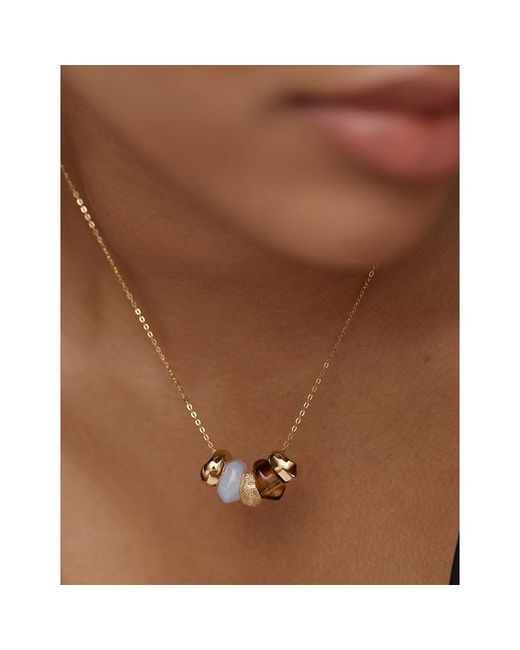 Monica Vinader White Antica 18Ct Vermeil And Multi Gemstone Chain Necklace