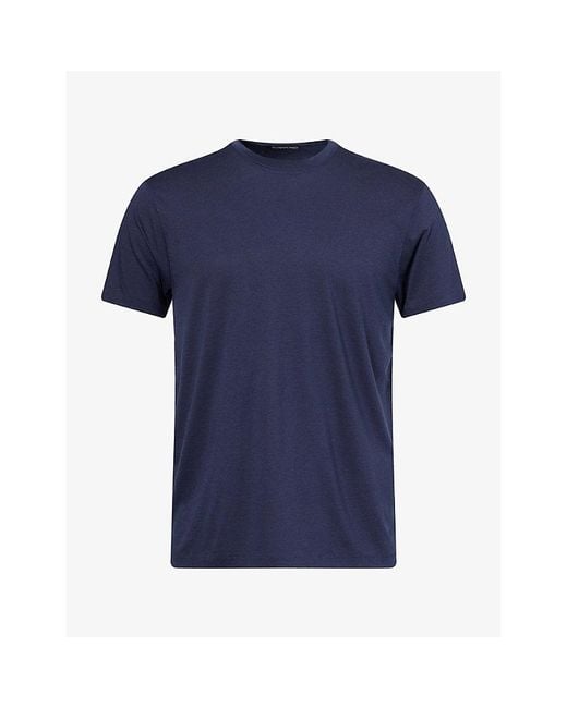 Tom Ford Blue Crew-Neck Lyocell And Cotton T-Shirt for men