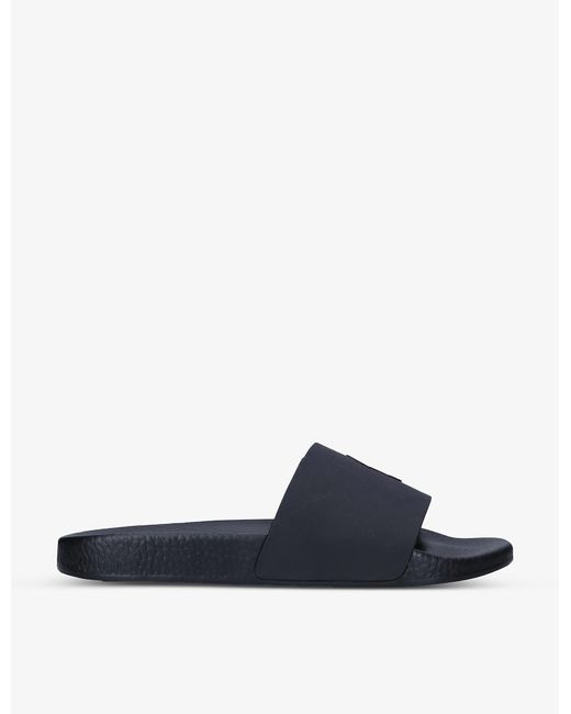 Polo Ralph Lauren Logo-print Rubber Pool Sliders in Blue for Men | Lyst