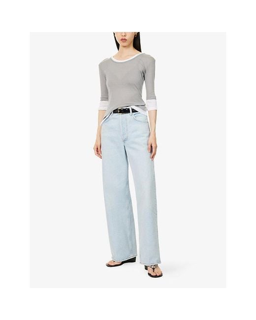 Citizens of Humanity Blue Ayla Baggy Wide-Leg High-Rise Jeans