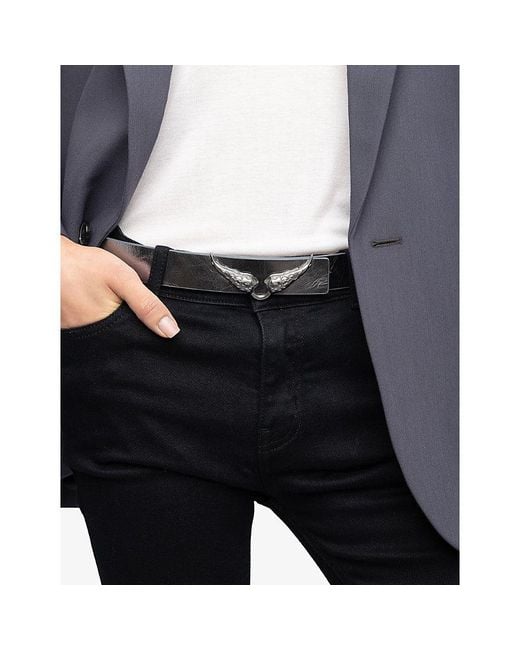 Zadig & Voltaire White Rock Reversible Leather Belt