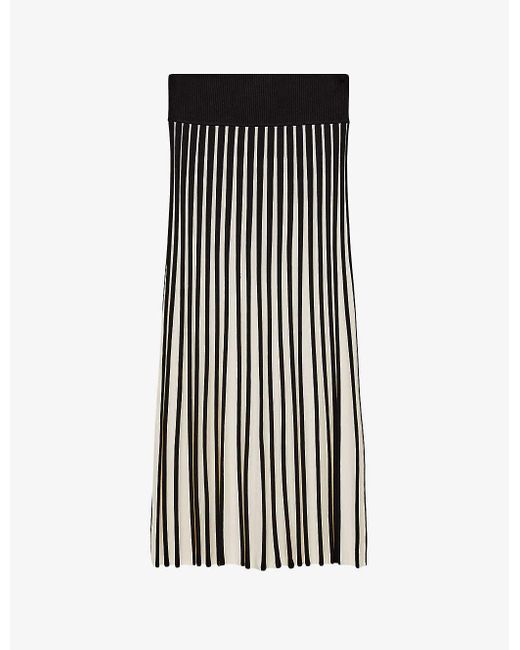 Joseph Black Pleated Monochrome Stretch-woven Maxi Skirt