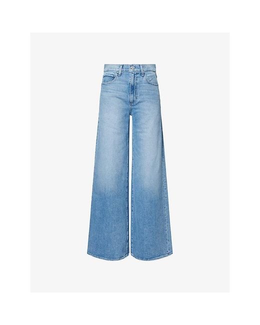 PAIGE Blue Cameron 34' Wide-Leg Denim Jeans