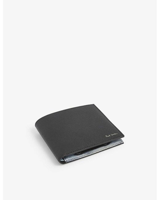 Paul Smith Graphic-print Leather Billfold Wallet in Black