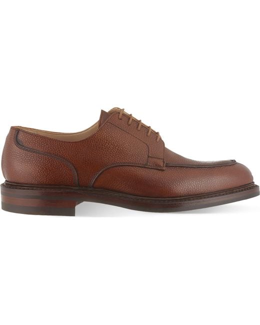 Crockett and Jones Brown Durham Split Toe Derby Shoes for men