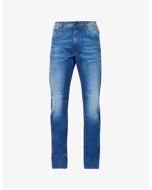 Replay Sartoriale Hyperflex Re-used Brand-patch Slim-fit Stretch Denim-blend  Jeans in Blue for Men | Lyst