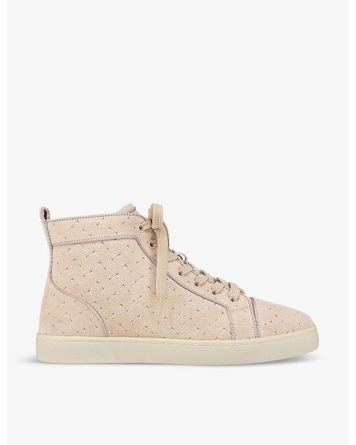 Christian Louboutin Natural Louis Orlato Round-toe Leather High-top Trainers for men