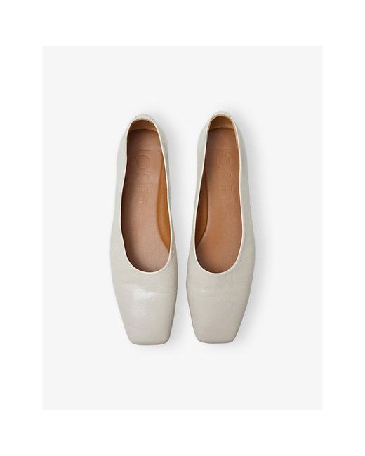 Joseph White Patent-Leather Ballet Flats