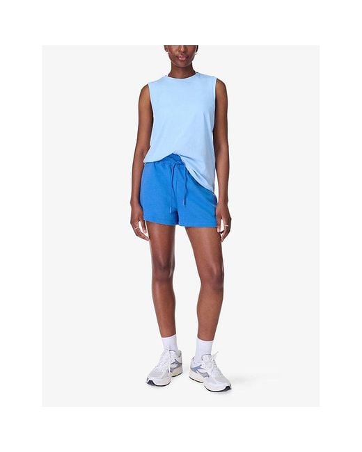 Sweaty Betty Blue Essential Sleeveless Stretch-Woven Tank Top