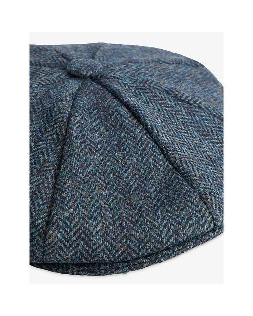 Dents Blue Durleight Tweed Cap for men