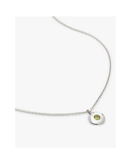 Monica Vinader White August Birthstone Sterling- And Peridot Necklace