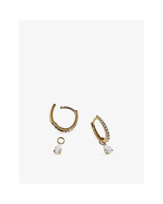 Astrid & Miyu Metallic Pavé 14Ct- And Lab-Grown Diamond Huggies