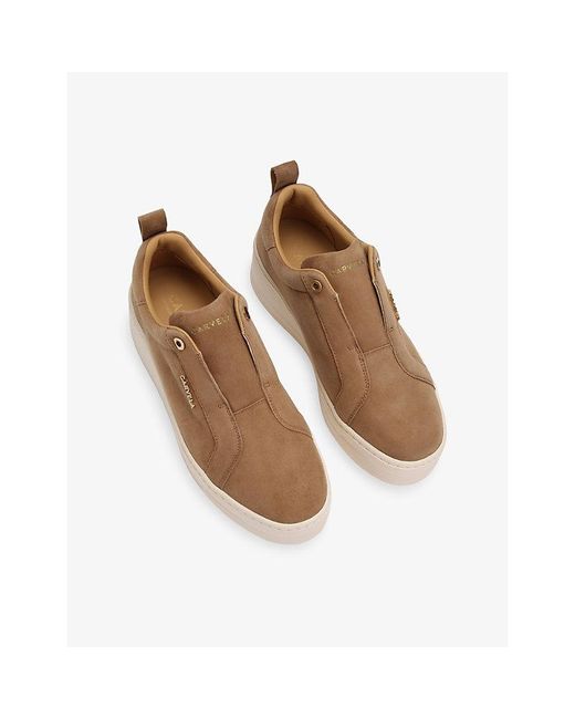 Carvela Kurt Geiger Brown Connected Laceless Suede Trainers