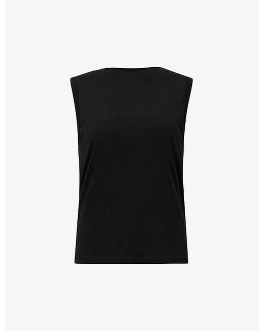 AllSaints Black Imogen Sleeveless Cotton Top