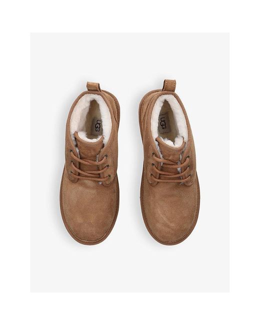 Ugg Brown Neumel Logo-Debossed Suede Chukka Boots for men