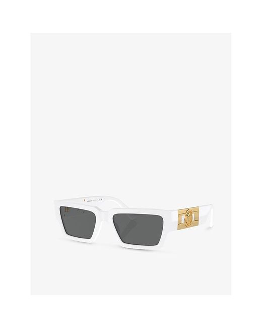 Versace White Ve4459 Rectangular-frame Acetate Sunglasses