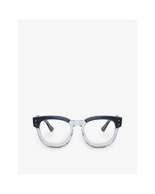Ray-Ban White Rx0298v Mega Hawkeye Square-frame Acetate Glasses