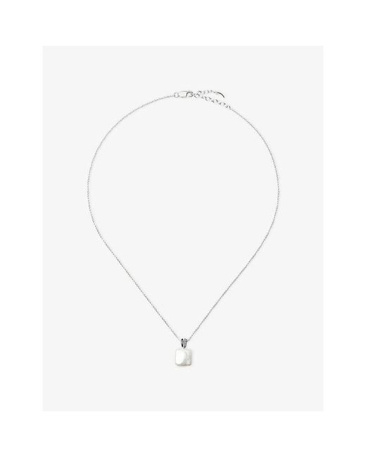 Missoma White Square Pearl Baya Sterling- Pendant Necklace