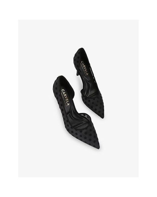 Carvela Kurt Geiger Black Positano D'Orsay Woven Heeled Courts