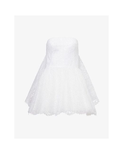 Givenchy White Lace Cape Woven Mini Dress