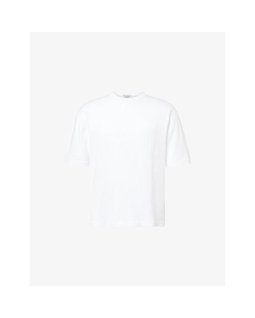 John Smedley White Tindall Cotton-Jersey T-Shirt for men