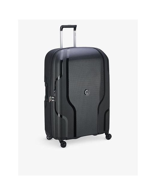 Delsey Black Clavel 4-wheel Xl Expandable Recycled-polypropylene Hard Check-in Suitcase