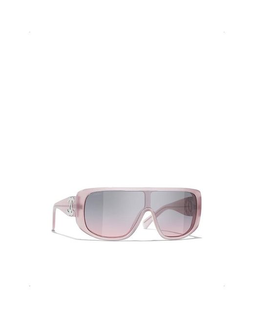 Chanel Purple Ch5495 Shield-frame Acetate Sunglasses