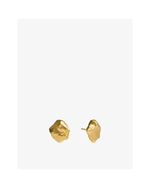 Monica Vinader Metallic Fragments 18Ct-Plated Vermeil Sterling- Stud Earrings