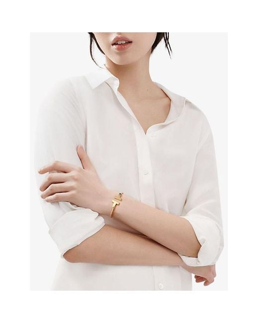 Tiffany & Co Metallic Tiffany T Wide Wire 18Ct- Bracelet