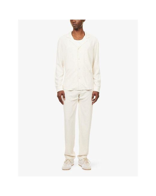 Raith White Cami Linen Shirt for men