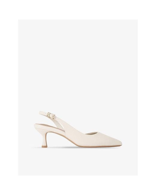 KG by Kurt Geiger White Aria Low 2 Leather Slingback Courts