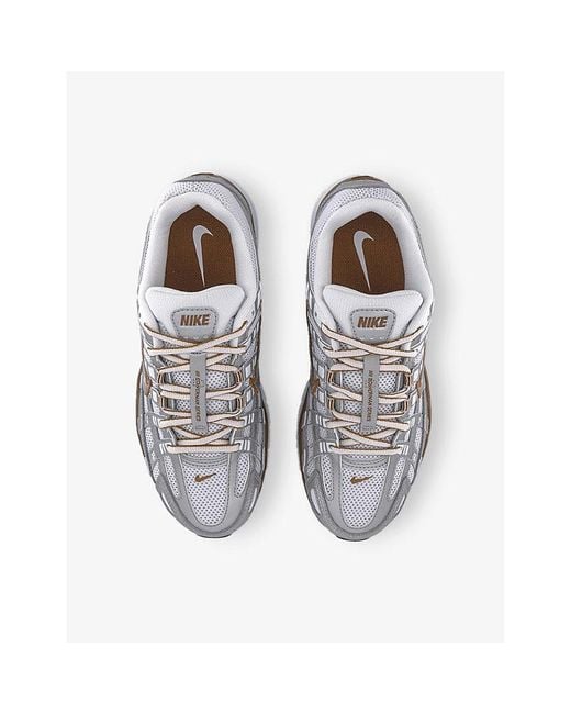 Nike White P-6000 Leather And Mesh Low-Top Trainers