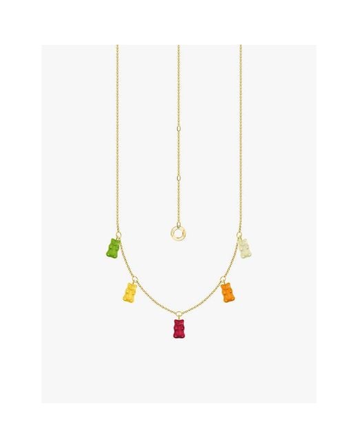 Thomas Sabo White X Haribo Goldbear-Charm 18Ct-Plated Sterling- And Glass Necklace