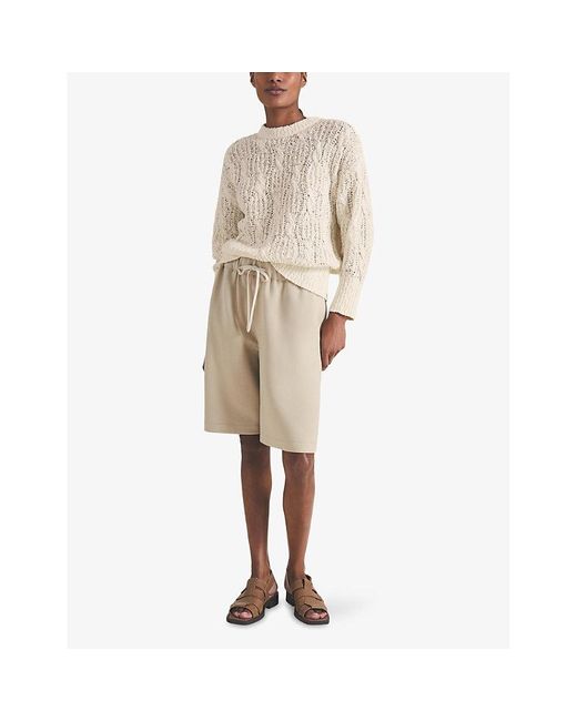 Reiss White X Les 100 Ciels Oakley Bouclé-Texture Knitted Jumper
