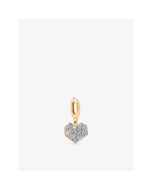 Kismet by Milka White Mini Cherish 0.07Ct Baguette-Diamond And 0.10Ct Diamond Charm