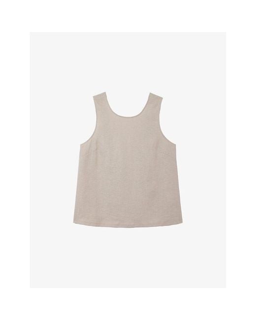 The White Company Natural Tie-Back Sleeveless Linen Top