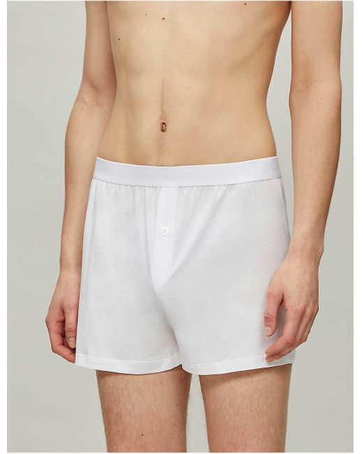 Sunspel Q82 Loose-fit Superfine Cotton Boxers in White for Men - Lyst