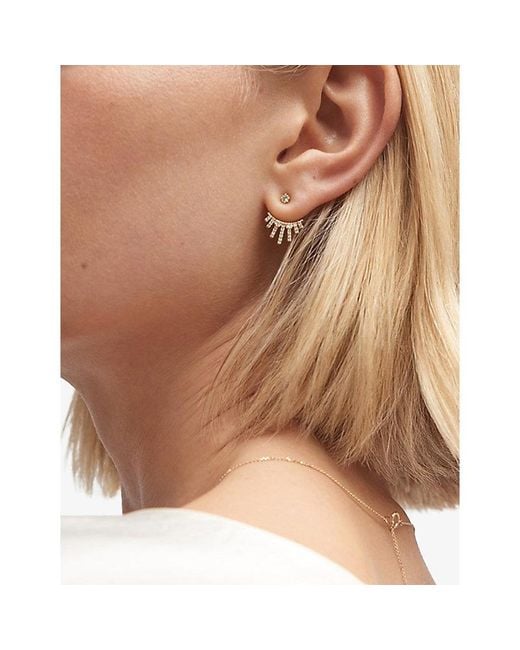 Astley Clarke Metallic Rising Sun 14Ct- And 0.375Ct Diamond Jacket Stud Earrings