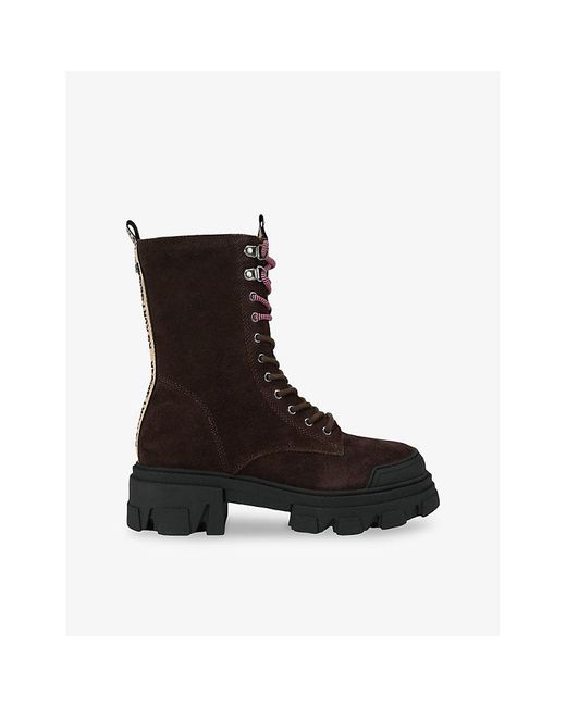 KG by Kurt Geiger Black Trekker Faux-Leather Ankle Boots