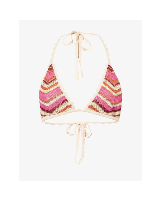 Devon Windsor Pink Aida Knitted Bikini Top