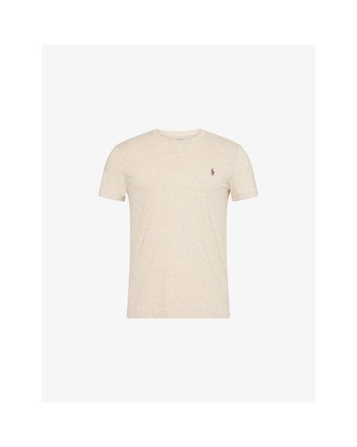 Polo Ralph Lauren Natural Logo-Embroidered Regular-Fit Cotton-Jersey T-Shirt for men