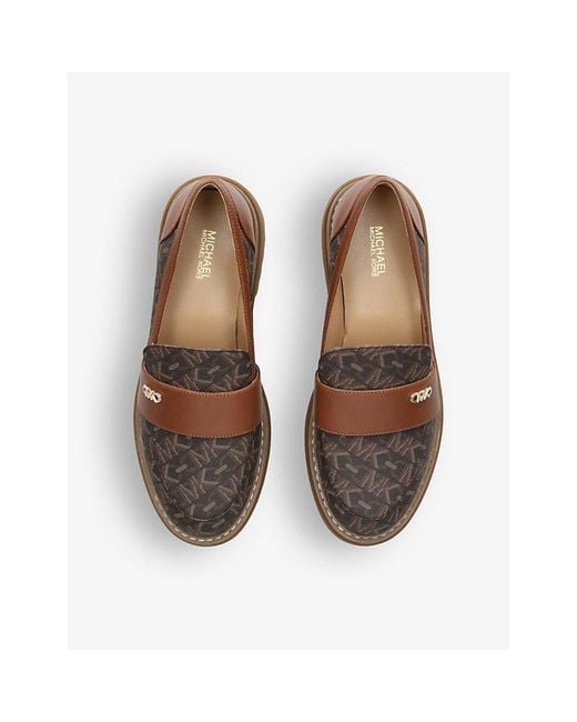 MICHAEL Michael Kors Brown Parker Monogram-pattern Woven Loafers