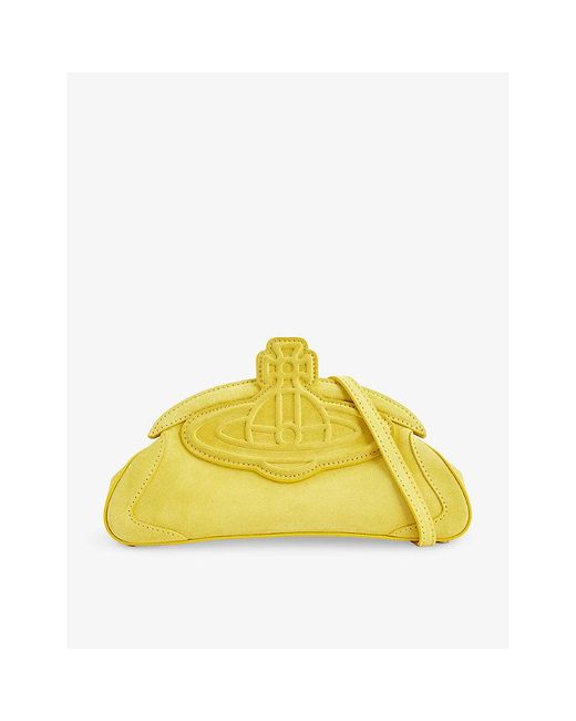 Vivienne Westwood Yellow Amber Suede Clutch Bag