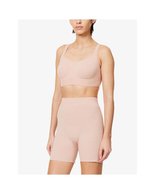 Wolford Pink Contour Control Stretch-Cotton Shorts