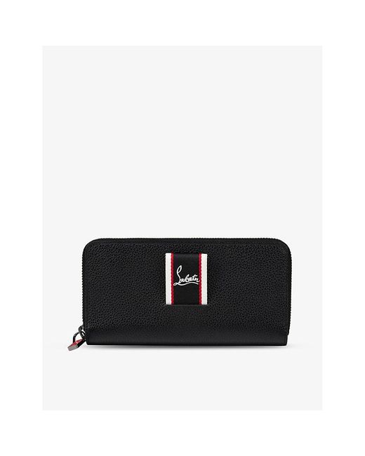 Christian Louboutin Black F.a.v. Branded-tab Grained-leather Wallet for men