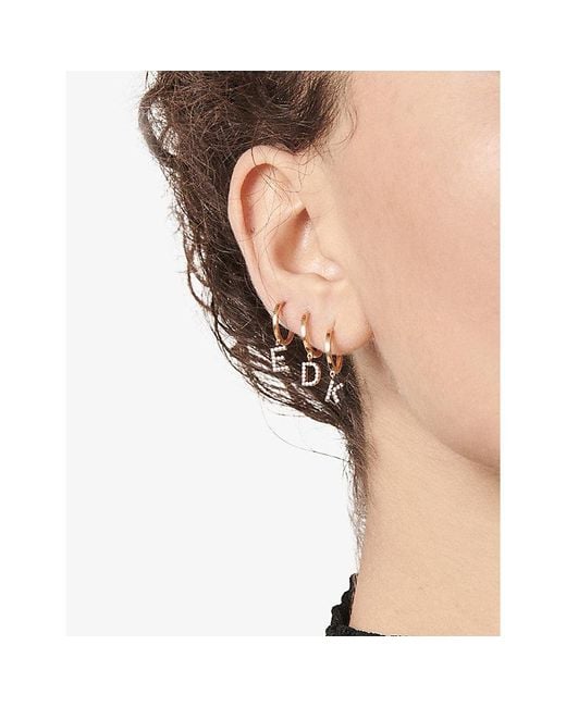 La Maison Du Couturier White Selda Initial E 14Ct Rose- And Diamond Single Earring
